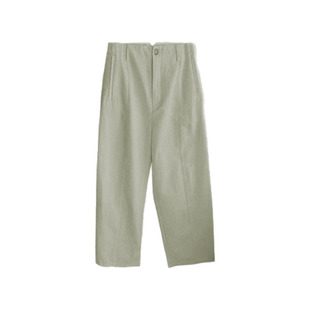 卡其绿云朵气球裤子女夏薄款大码小个子阔腿裤今年流行九分梧桐裤