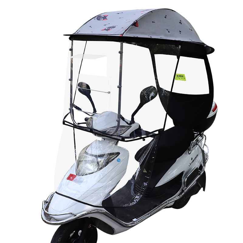 适用豪爵110弯梁摩托车遮雨棚车蓬新大洲125跨骑遮阳伞新款挡风罩