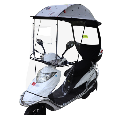 适用豪爵110弯梁摩托车遮雨棚车蓬新大洲125跨骑遮阳伞新款挡风罩