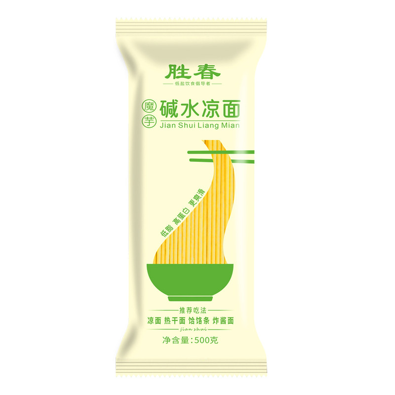 胜春魔芋碱水面500克独立装