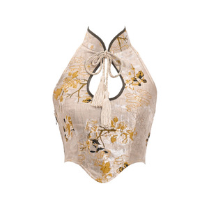 血液供给原创◆春龙祭 新中式盘扣鸟笼流苏水滴领旗袍短款上衣春