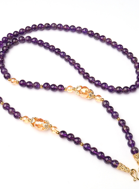 天然紫水晶佛牌链泰国西藏唐卡用