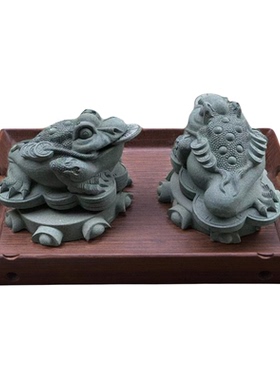 30长青石原石雕刻金蝉台茶桌摆件招财摆件石来运转办公装饰镇纸台