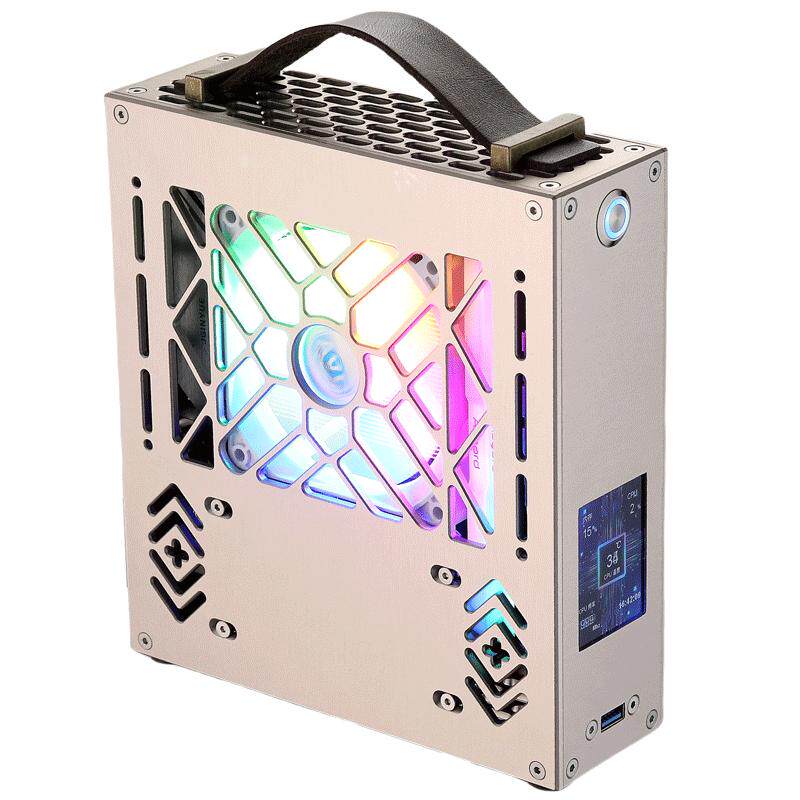 凌驰M1铝合金mini迷你电脑机箱台式机小主电源套装diy办公外壳itx