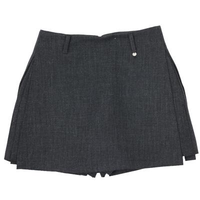 百家好黑色开叉西装裤裙A字短裙