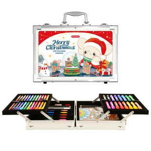 mobee圣诞画笔礼盒儿童绘画套装彩铅水彩笔勾线笔蜡笔生日礼物