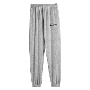 男士纯棉睡裤薄款春秋季长裤单件休闲可外穿加大码男款睡衣家居裤