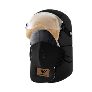 威帕客雷锋帽女士冬季新款保暖防寒护耳加绒加厚骑车面罩防风帽子