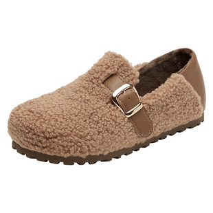 大东官方包跟保暖棉鞋女款2026新款春季外穿软底毛毛鞋加绒勃肯鞋