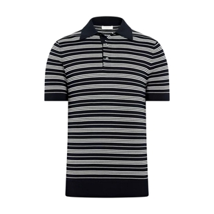 26夏季新品SUITSUPPLY藏青色棉混纺男士Polo衫