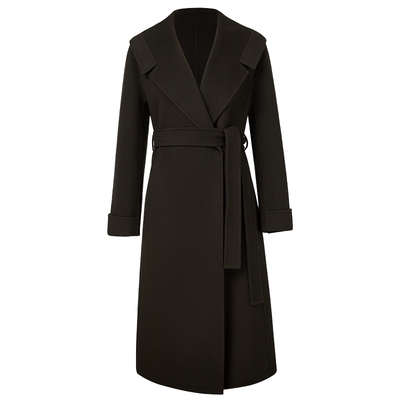 NAERSI娜尔思大衣简约线条立体廓感2025年冬季新款中长款毛呢外套