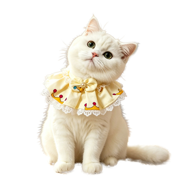 猫狗蕾丝口水巾领结拍照