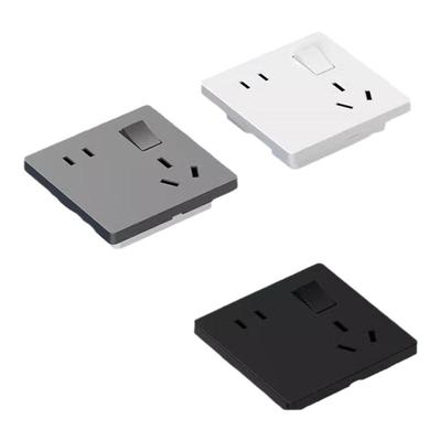 国际电工一开斜五孔16A电源插座