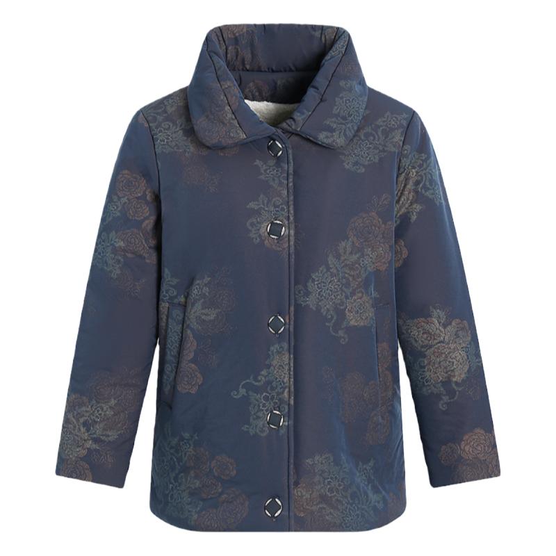 奶奶冬装洋气棉衣服老年人女时尚棉袄老太太加厚加绒棉服保暖套装