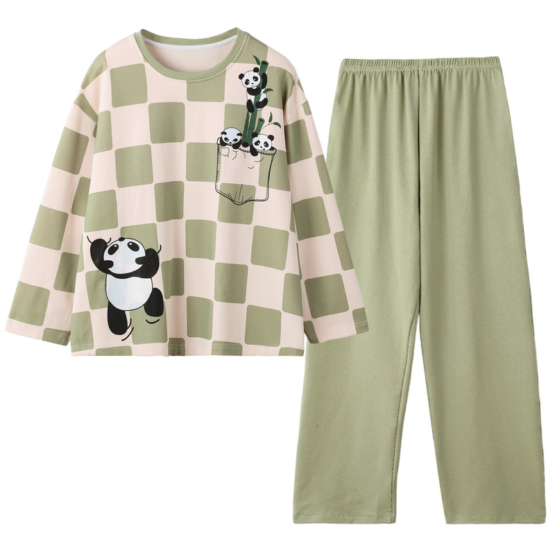【买一送一】ins风春秋款女睡衣长袖加大码家居服甜美套装高颜值