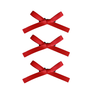 张元英同款红色蝴蝶结发夹可爱双马尾丝带发卡侧边夹头饰发饰女