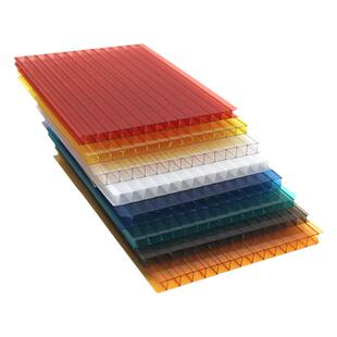 PC阳光板透明隔热中空心板蜂窝板双层5 6 8 10 12 mm彩色雨棚车棚