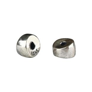 藏式S925纯银不规则斜切猪大肠隔珠隔片星月菩提文玩手串配饰配件