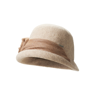 盈妹专属温柔丨渔夫帽女高级感冬留洋千金礼帽白色玫瑰帽子赫本风