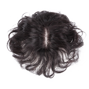 头顶补发片遮白发女士真发隐形无痕刘海假发片 中老年补发块卷发