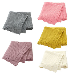 针织婴儿毯薄款四季盖毯100*80CM Baby Knitted Swaddle Blanket