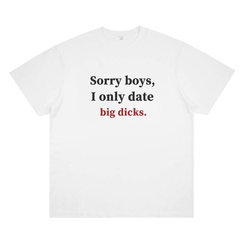 sorry boys big 恶趣味女权美式复古T恤slogan标语男女国潮短袖夏
