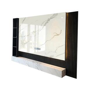 PET木饰面高光背景墙仿大理石岩板碳岩板免漆防水UV微晶板电视墙