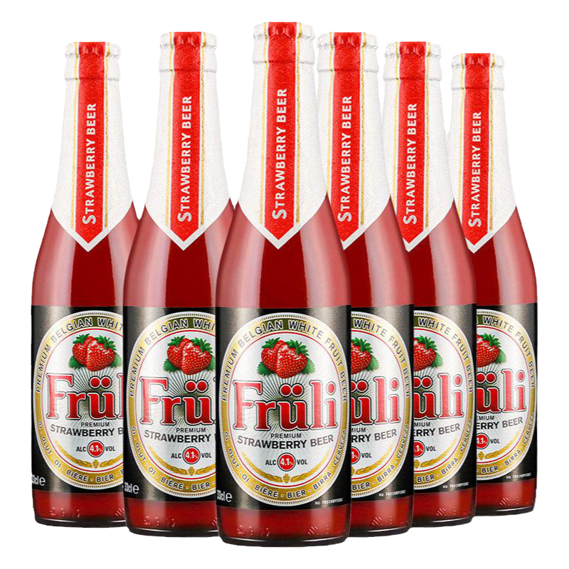 【进口】Fruli/芙力草莓啤酒330ml*24瓶比利时精酿女士水果味啤酒