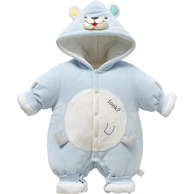 连帽夹棉加厚保暖舒适连体衣