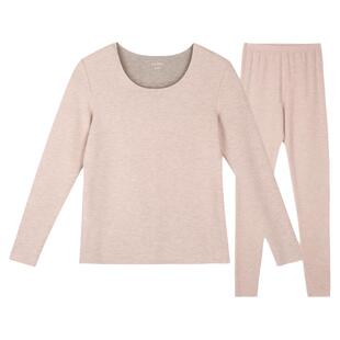 仕乐发热无痕保暖内衣套装男秋冬秋衣秋裤女本命年红色蛇年加大码