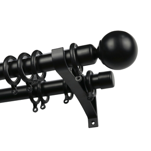 鑫盛园罗马杆窗帘杆单杆双杆双层一整套全顶装轨道杆子铝合金加厚