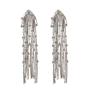 「银河晚宴」法式复古高级感镶钻长款流苏小众闪耀宴会耳环/耳夹