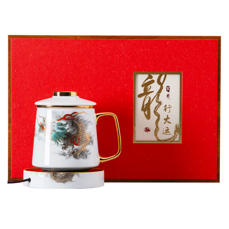 臻弘国潮龙年原矿高白泥办公杯