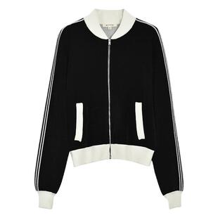 WITTYFOX秀款Mlu风针织割绒工艺夹克式开衫外套半裙/短裤运动套装