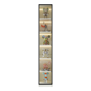 实木玻璃门手办展示柜落地靠墙