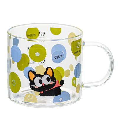 可爱高硼硅玻璃牛奶杯家用早餐杯