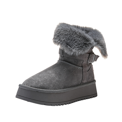 Semir女鞋厚底雪地靴加绒保暖