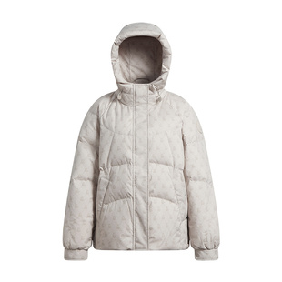 波司登冬季新品时尚休闲羽绒服女爱心老花连帽短款显瘦小个子女生