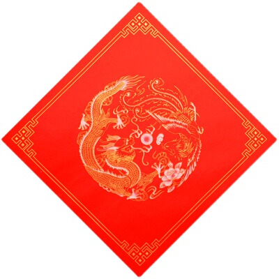 斗方福字蜡染万年红对联手工春联