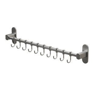 厨房挂钩置物架免打孔挂杆锅铲勺子挂架太空铝排钩壁挂式收纳