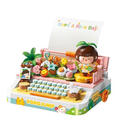 费米授权花田打字机积木玩具