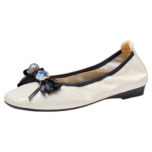 色非真皮法式浅口单鞋女2026新款春季气质百搭平底鞋软底轻便女鞋