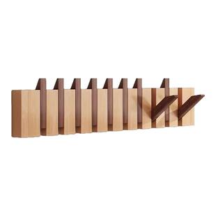 钢琴键挂衣架实木墙上壁挂钩卧室玄关入户进门后置物免打孔挂衣钩