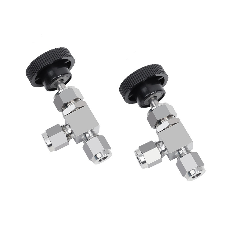 304不锈钢直角卡套针型阀90度直角型卡套调节微调流量调节截止阀