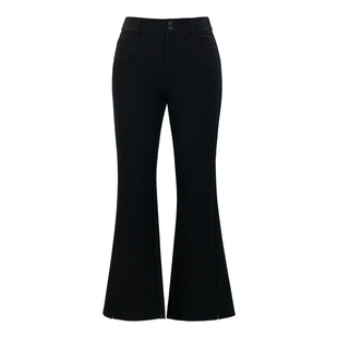 HONRN/红人气质黑色长裤子修身显瘦微喇叭休闲裤女秋冬HI55OK155