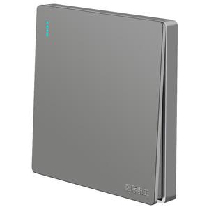 国际电工86型开关插座面板家用暗装灰色一开五孔带USB多孔双控16a