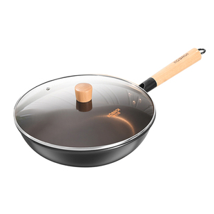 康巴赫无涂层炒锅精铁锅中华老铁锅电磁炉燃气通用家用炒菜锅铸铁