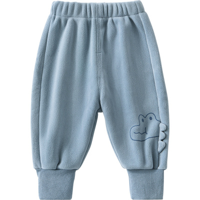 宝宝双面暖绒休闲裤子两用裆秋冬