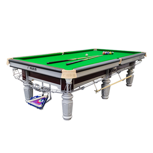 广州新爵美式大理石台球桌中式标准型成人商用黑八台球房自动回球