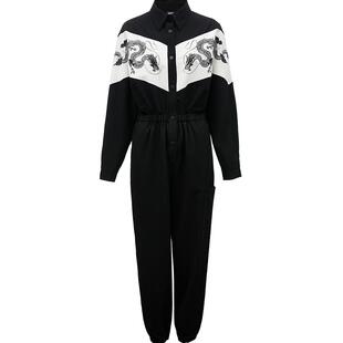 Vero Moda奥莱连体裤女秋季新款龙年系列新中式合体九分裤子流行